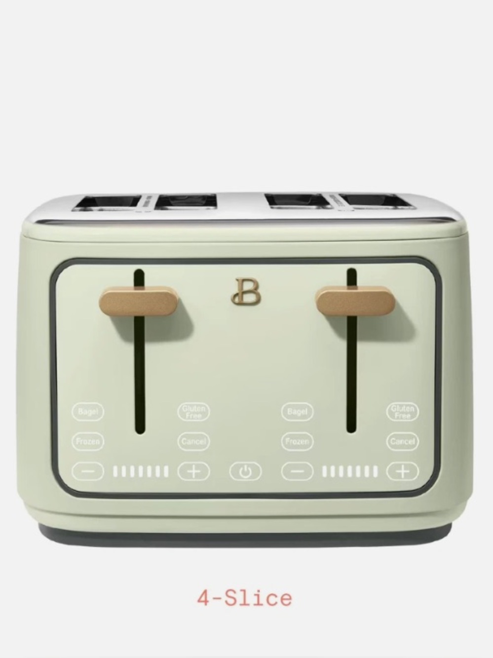 Retro Style 4 Slice Toaster with Wide Slots Sage Green Countertop Appliance
